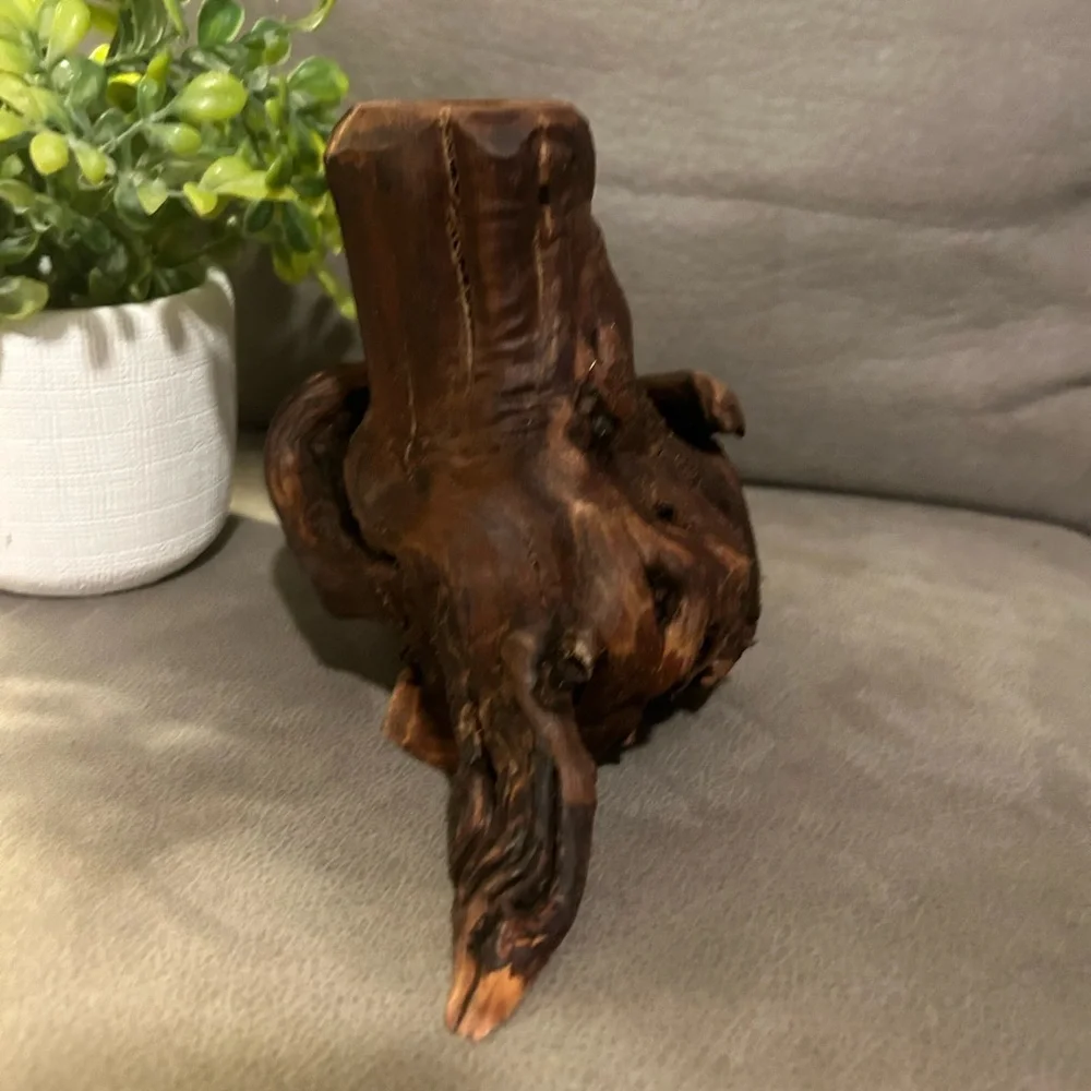 50%offw❤️ 8” redwood driftwood art sculpture handcrafted Signed Cam 3-23